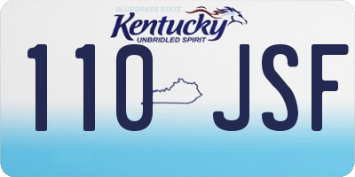 KY license plate 110JSF