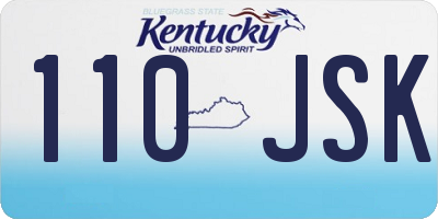 KY license plate 110JSK