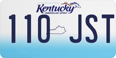 KY license plate 110JST