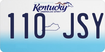 KY license plate 110JSY