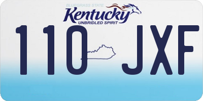 KY license plate 110JXF