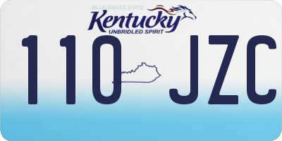 KY license plate 110JZC