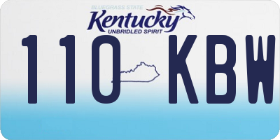 KY license plate 110KBW