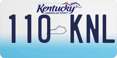 KY license plate 110KNL