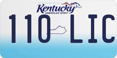 KY license plate 110LIC