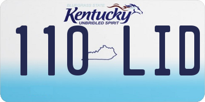 KY license plate 110LID