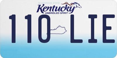 KY license plate 110LIE