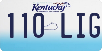 KY license plate 110LIG