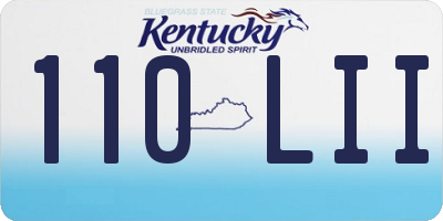 KY license plate 110LII