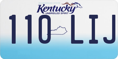 KY license plate 110LIJ