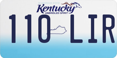 KY license plate 110LIR