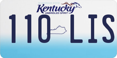 KY license plate 110LIS
