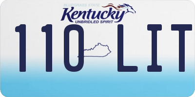 KY license plate 110LIT