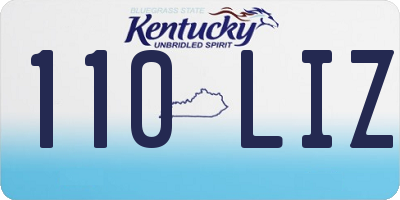 KY license plate 110LIZ