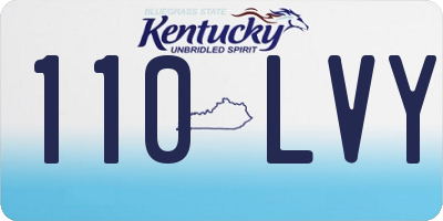 KY license plate 110LVY