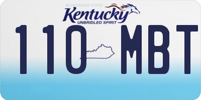 KY license plate 110MBT
