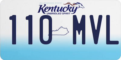 KY license plate 110MVL