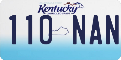 KY license plate 110NAN