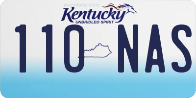 KY license plate 110NAS