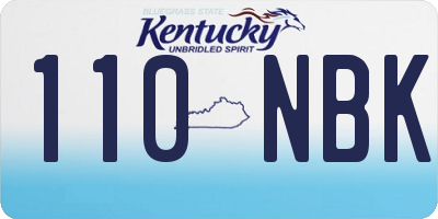 KY license plate 110NBK