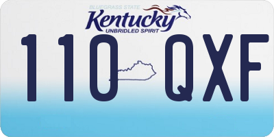 KY license plate 110QXF
