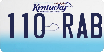 KY license plate 110RAB