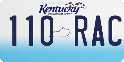 KY license plate 110RAC