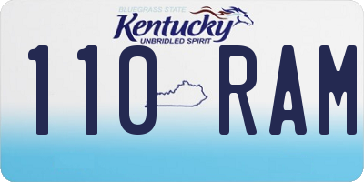 KY license plate 110RAM