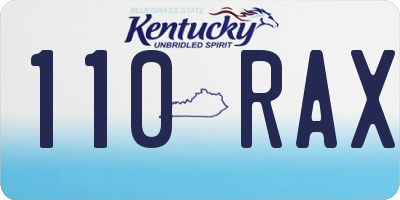 KY license plate 110RAX