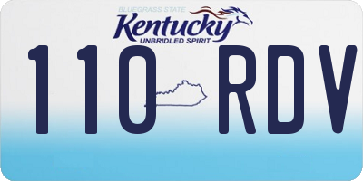 KY license plate 110RDV