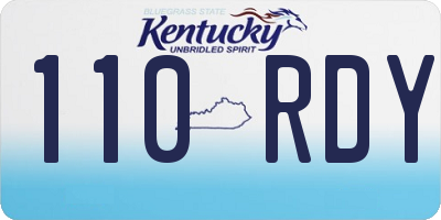 KY license plate 110RDY