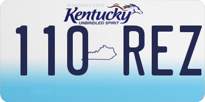 KY license plate 110REZ