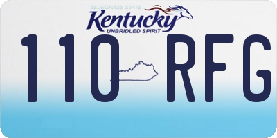KY license plate 110RFG