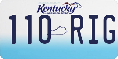 KY license plate 110RIG