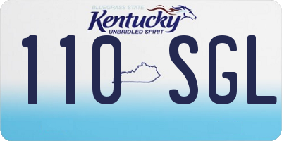 KY license plate 110SGL