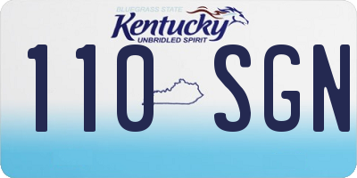 KY license plate 110SGN