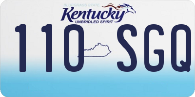 KY license plate 110SGQ