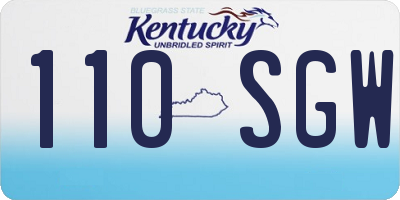 KY license plate 110SGW