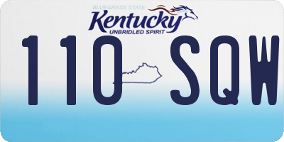 KY license plate 110SQW
