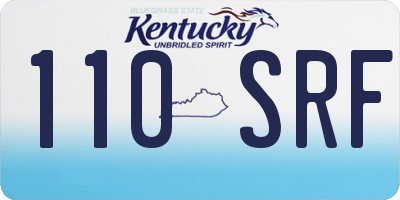 KY license plate 110SRF