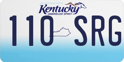 KY license plate 110SRG