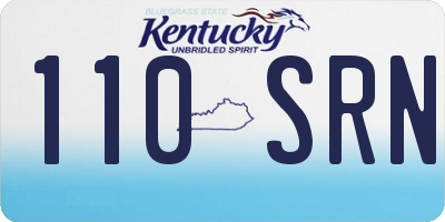 KY license plate 110SRN