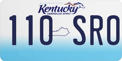 KY license plate 110SRO