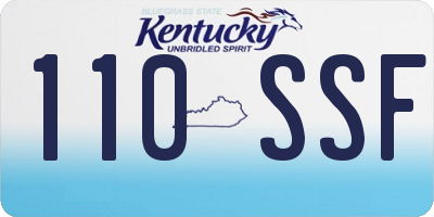 KY license plate 110SSF