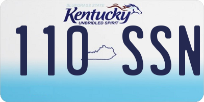 KY license plate 110SSN