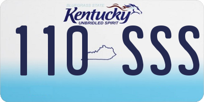 KY license plate 110SSS