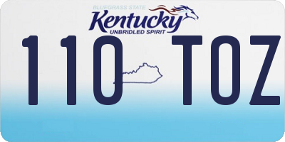 KY license plate 110TOZ