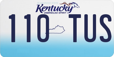 KY license plate 110TUS