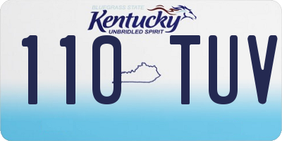 KY license plate 110TUV