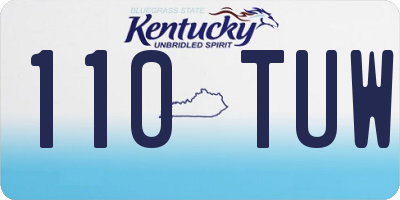 KY license plate 110TUW